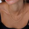 Double Layered Two Chain Necklace for Women Girls - Waterproof 18K Gold Plated Titanium Steel Layering Necklaces Jewelry Gifts