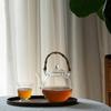 OULOVECO Handmade Heat-Resistant Glass Teapot, Direct Heat, Large Capacity, Bamboo Handle Teapot, Suitable for Fruit Tea, Camellia Tea, and Craft Teas
