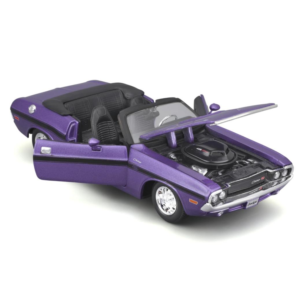 Maisto 1/24 Scale Dodge Challenger 1970 Convertible Purple Diecast Model Car (Finished Product) 31264