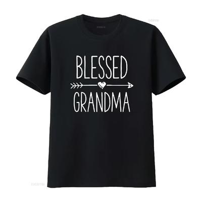 Blessed Grandma T Shirt Grandmother Mother Moms Women Vintage Washed Casual Breathable Comfortable Homme Stylish Streetwear