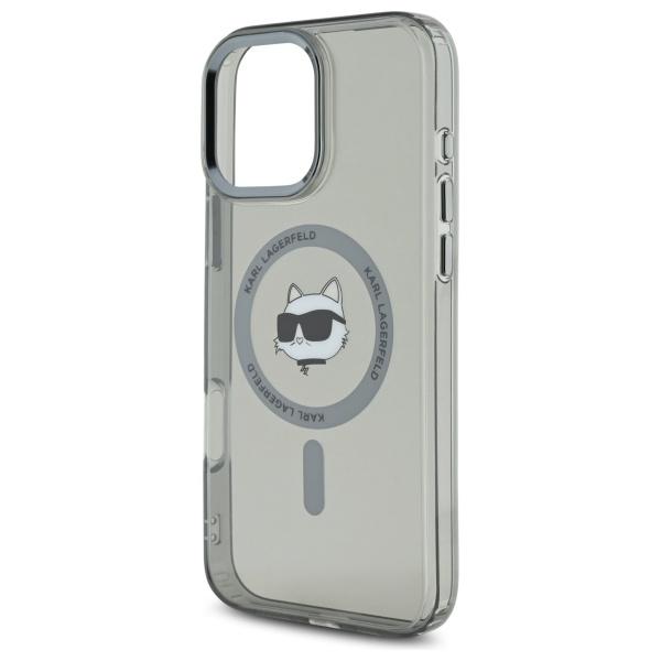 Karl Lagerfeld Klhmp16Lhlschk Iphone16 Pro 6.3 Czarny/Black Hardcase Iml Metal Choupette Head Magsafe