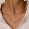 Stainless Steel Exquisite Jewelry Set Bracelet Necklace,Golden Rhombus Handmade Chain Jewelry Gift,Bohemia Waterproof Set
