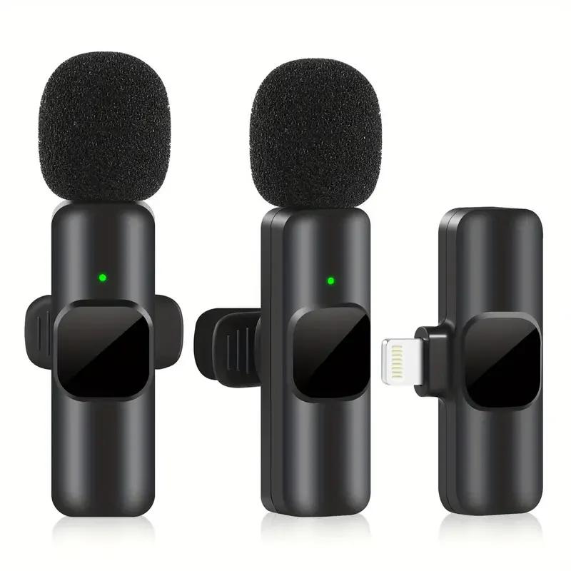 New Wireless Lavalier Microphone Portable Audio Video Recording Mini Microphone for iPhone Ios Live Gaming Phone