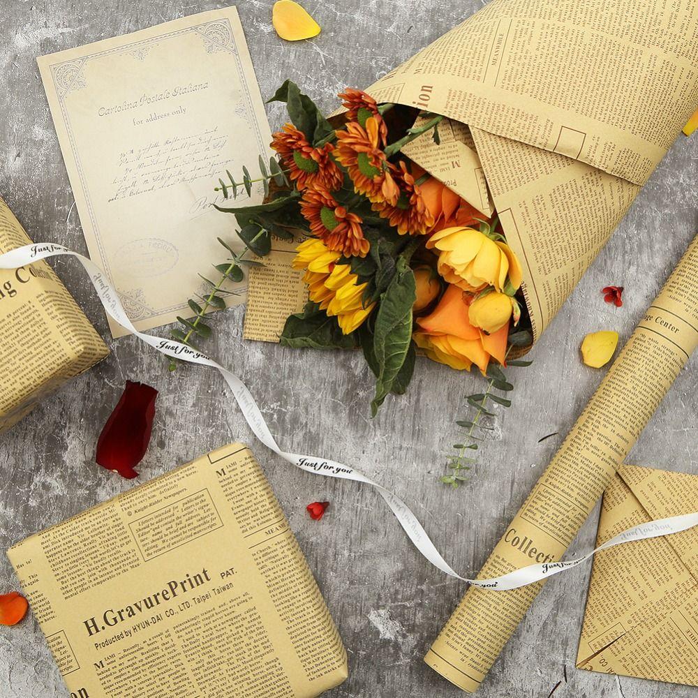 45Pcs Vintage Newspaper Wrapping Paper Double Sided Gift Wrapping Paper Florist Supply