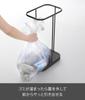 Yamazaki Castered Sorting Garbage Bag LUCE Garbage Can with Vertical Easy Garbage Bag 10566 (Yamazaki Industries) Holder, Black, W22.6×D33.3×H56cm,