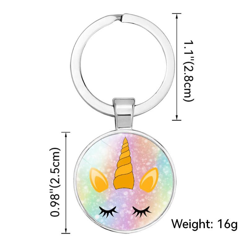 New Crown Unicorn Time Gem Simple Pendant Keychain Bag Charm Zinc Alloy