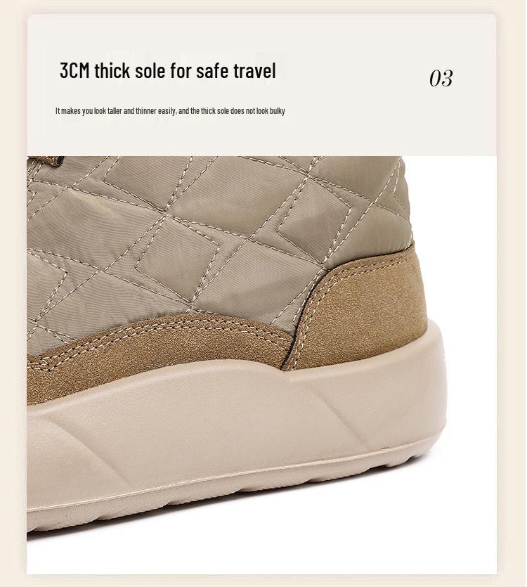 Women's Winter Cotton Snow Boots - Cold-Proof, Warm, Trendy Velvet-Enhanced Style