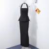 Elegant Halter Top Skirts Set Women Solid Color Backless Sleeveless Crop Tops Split Long Skirt 2025 Spring Summer New Ladies Outfits