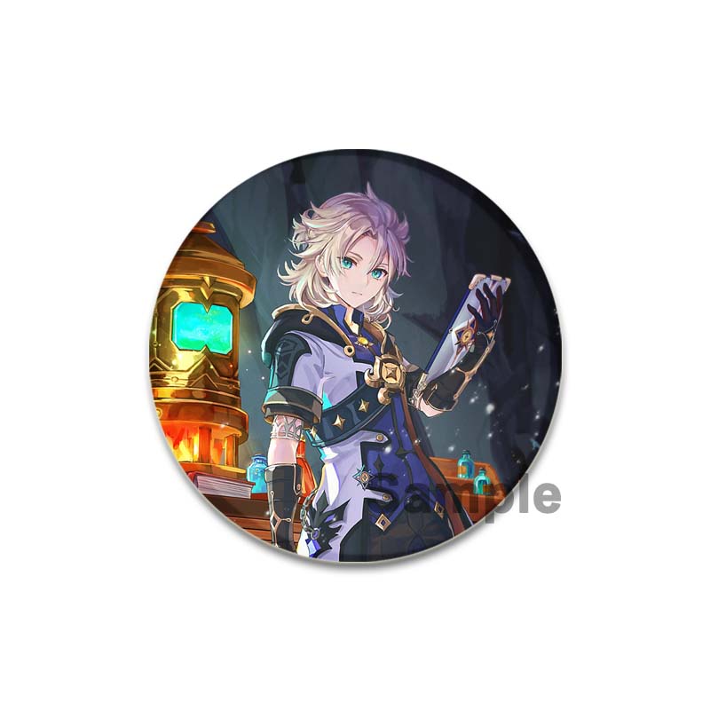 32/44/58mm Genshin Impact Albedo Pin Handmade Brooch for Clothes Cartoon Cosplay Badge Backpack Decoration Jewelry Gift