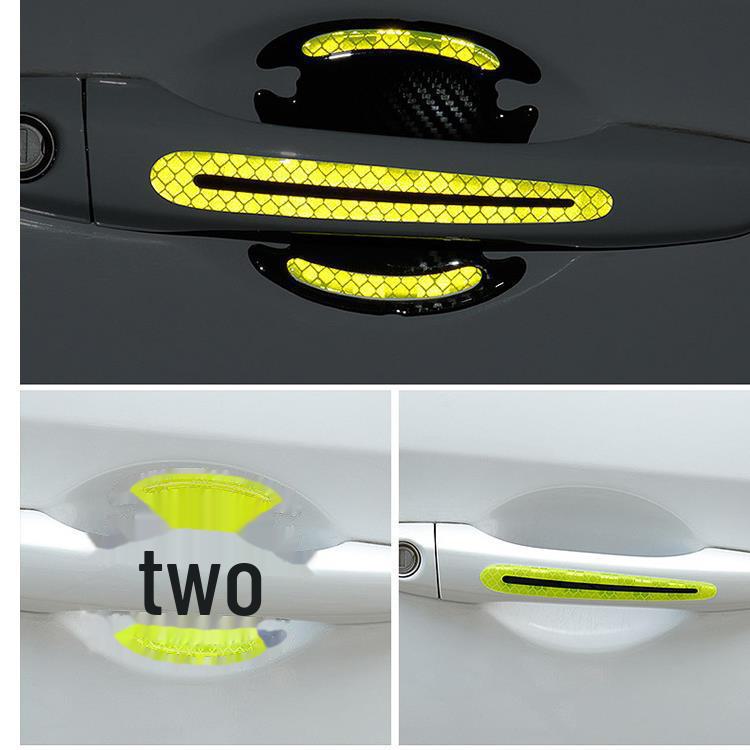 Reflective Car Safety Warning Stickers for Doors, Handles, Mirrors, Anti-Collision Film