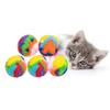 5pcs/set Colorful Cat Training Mute Ball Plush Cat Teaser Ball  for Cleaning Teeth