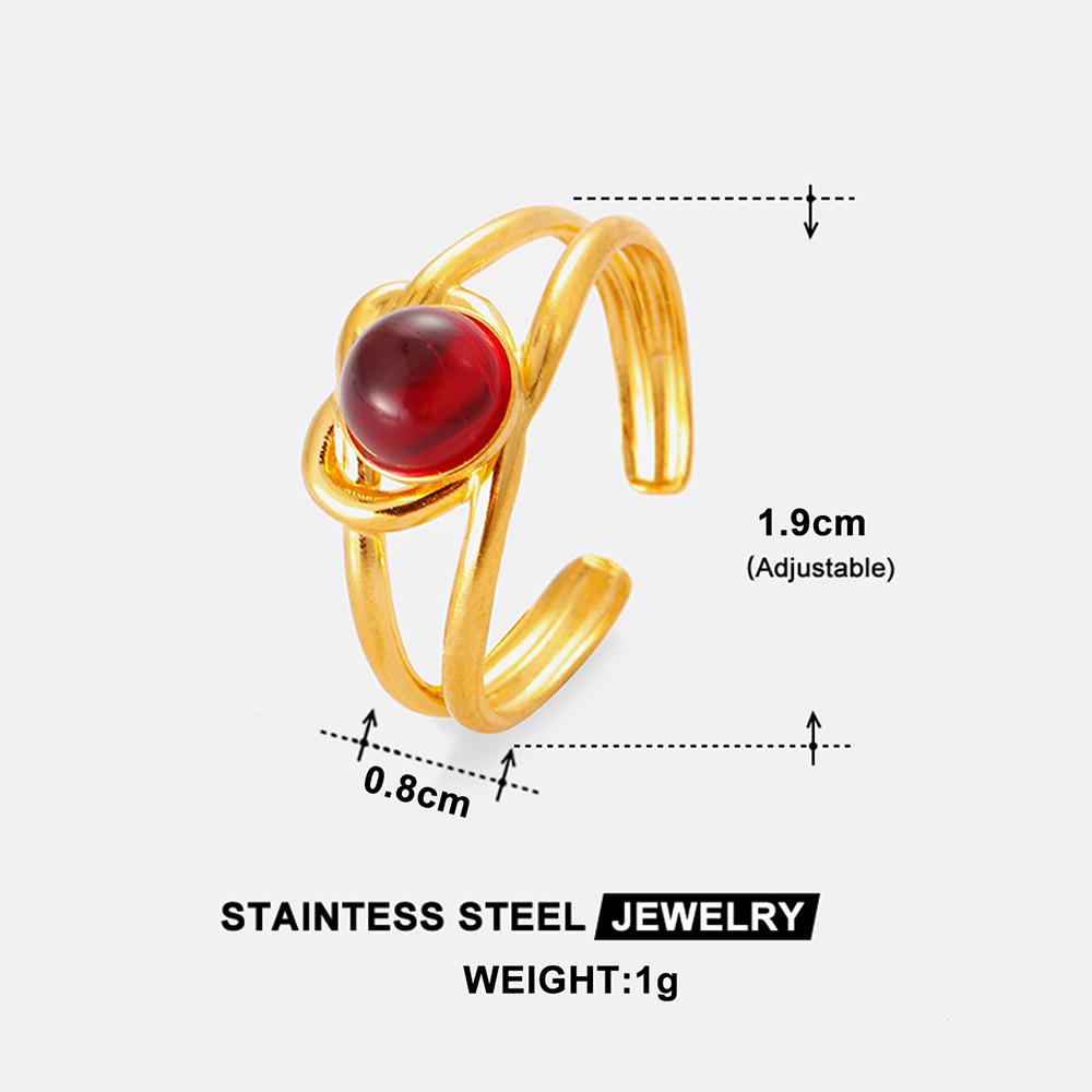 Boho Mehrfarbiger Türkis Edelstahl Offener Ring, Umweltfreundlich & Lichtecht, Schlichtes Titanstahl Design für Damen