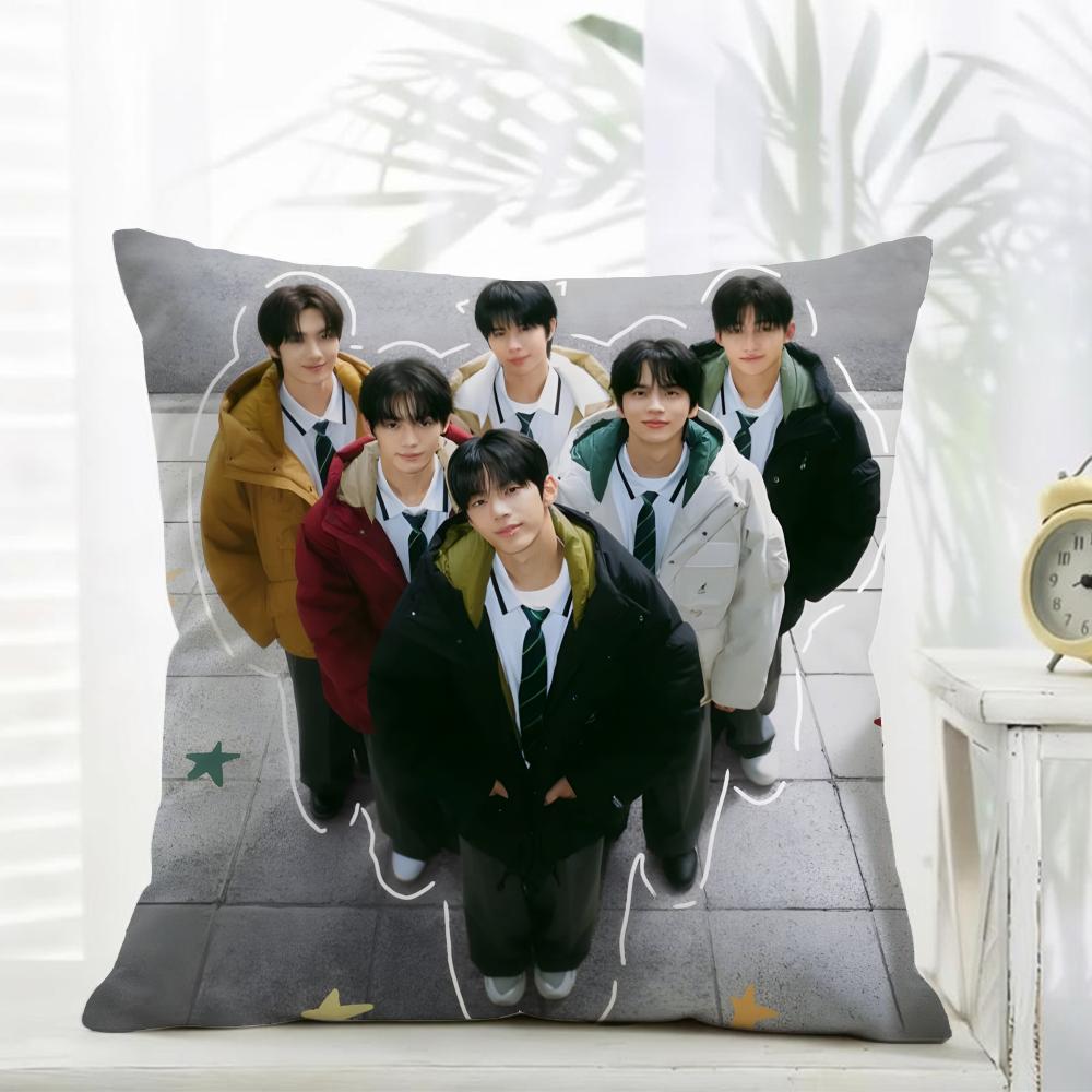 Simple Casual Kpop Idol Fans Gift of TTWS Cushion Cover Daily Washable Linen Pillowcase Soft  for Sofa Bed Home Room Decor