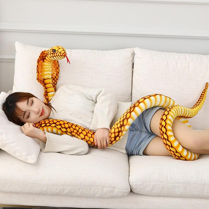 Simulation Snakes Plush Toy Giant Boa Cobra Long Stuffed Animal Snake Plushie Funny Tricky Friends Halloween Children Gift