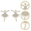 Golden Dancer Figure Earrings For Women Daily Wear Craftsmanship 0.67x0.51 Inches 4 Pairs