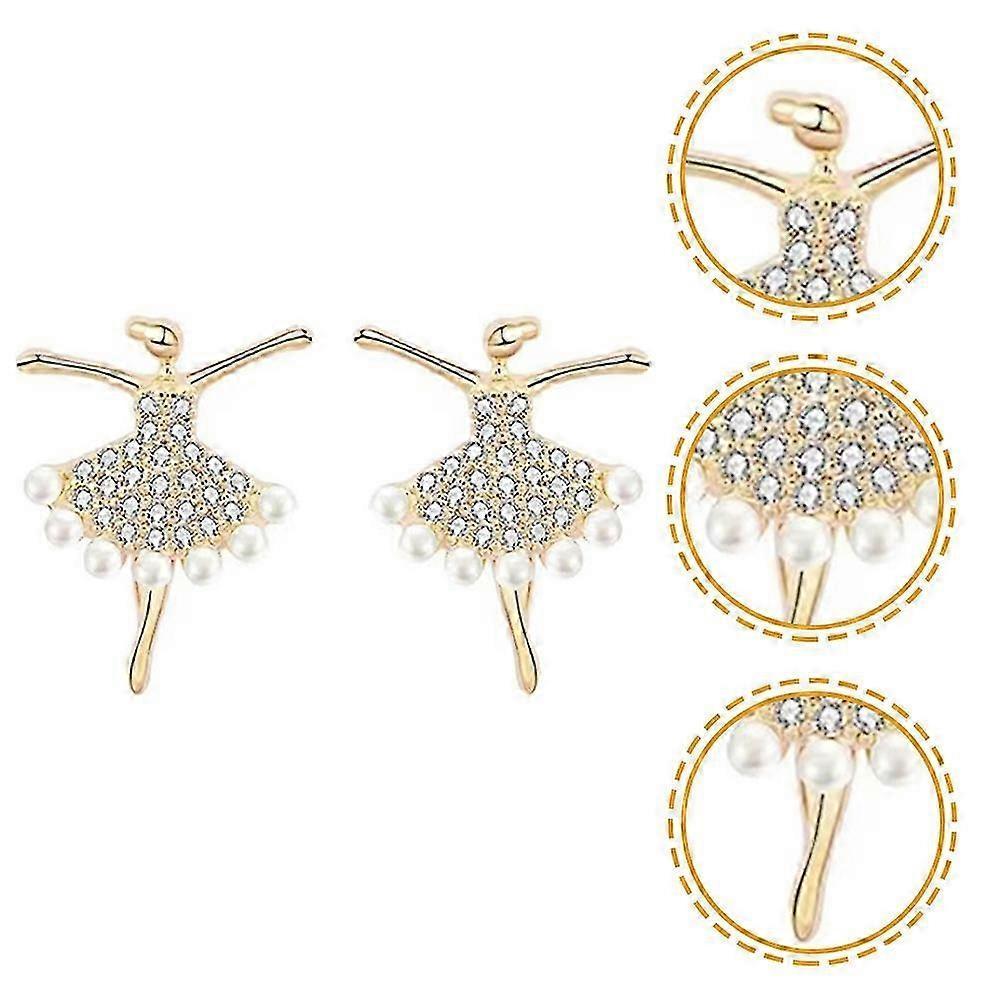Golden Dancer Figure Earrings For Women Daily Wear Craftsmanship 0.67x0.51 Inches 4 Pairs