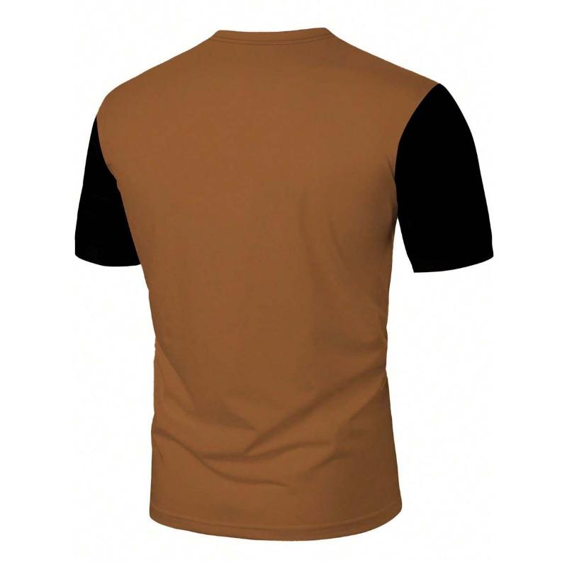 A Men's Personalized Pattern Printed Short-sleeved T-shirt for Comfortable and Breathable Summer Wear