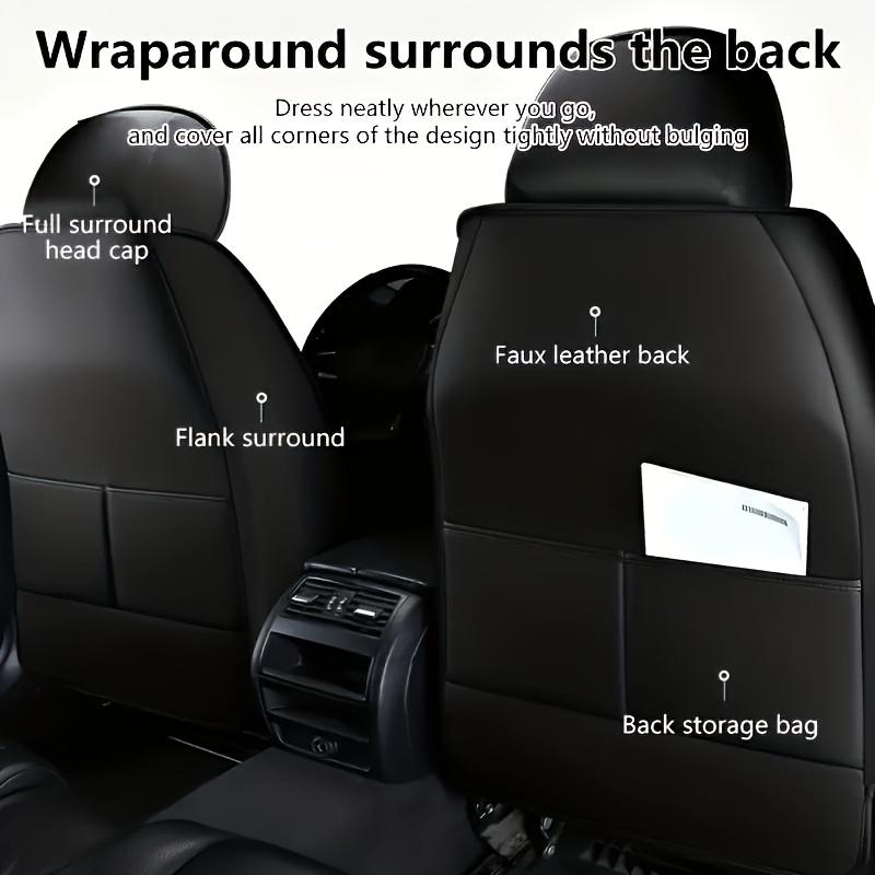 Universal 5-Piece Car Seat Covers Set, PU Leather for Year-Round Comfort & Durability, Form-Fitting Design Fits 95% of Vehicles