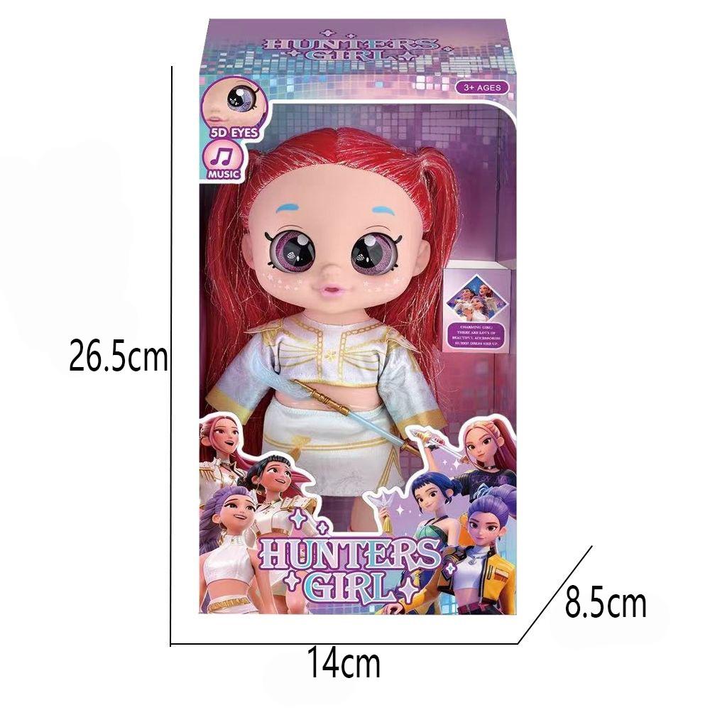 Hot Demon Hunters Fashion Doll with Purple Braids Interactive Music Doll with 5D Eyes Pet Toy Perfect Play Set Gifts for Childs