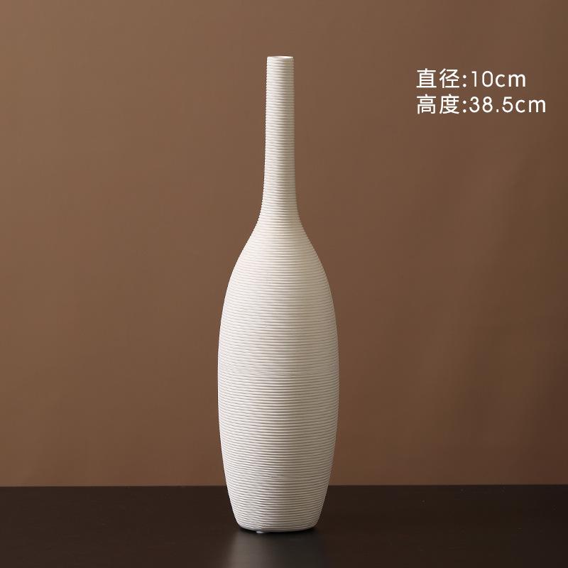Simple White Vegetative Ceramic Vase Ins Ornaments Living Room Dining Table Home Decoration Mini Dried Flower Soft Decor Gift