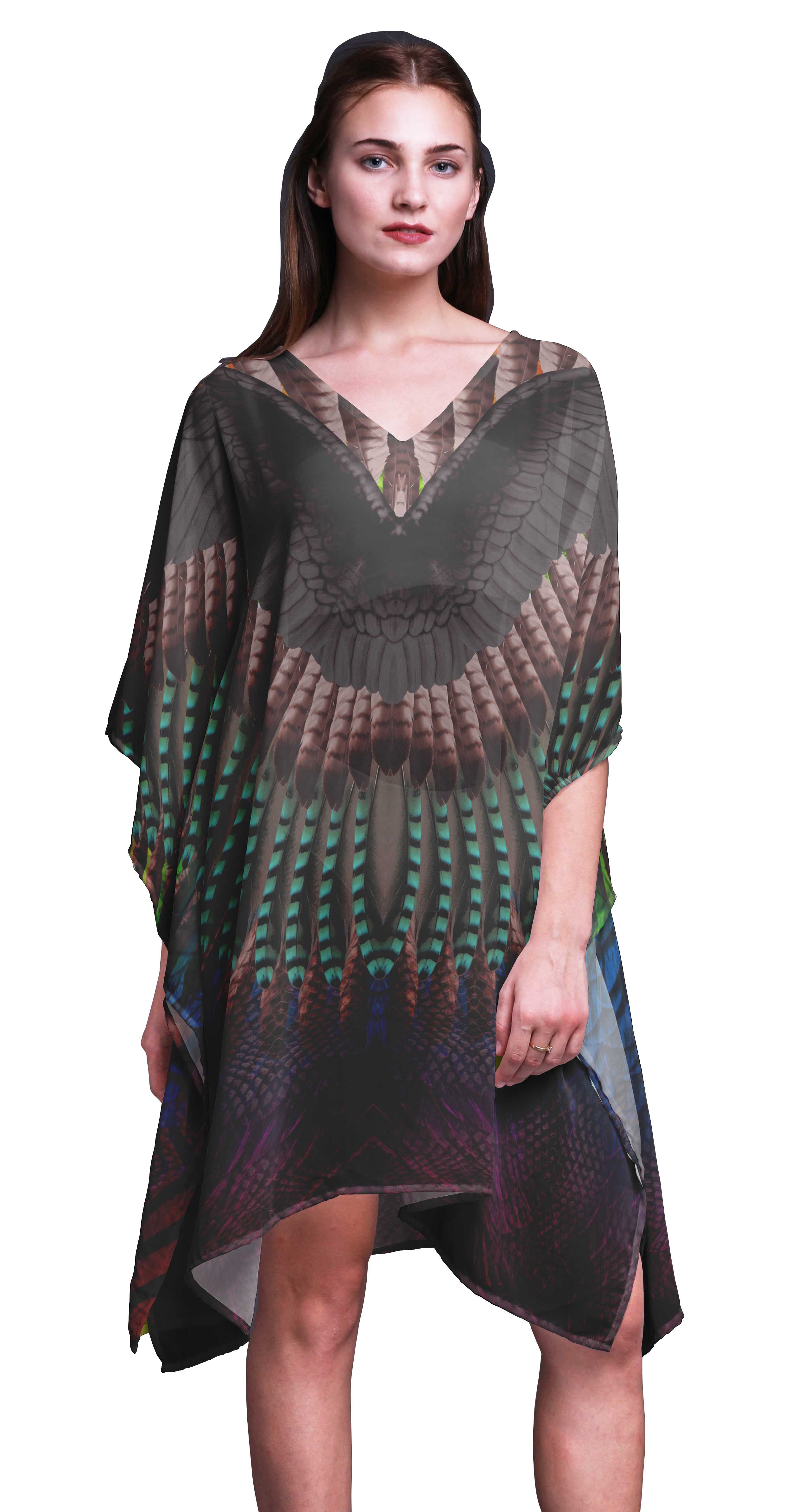 

Коротка сукня міді-кафтан Phagun Пляжний купальник Cover up Жіночий кафтан-4X-5X XL-3X червоний