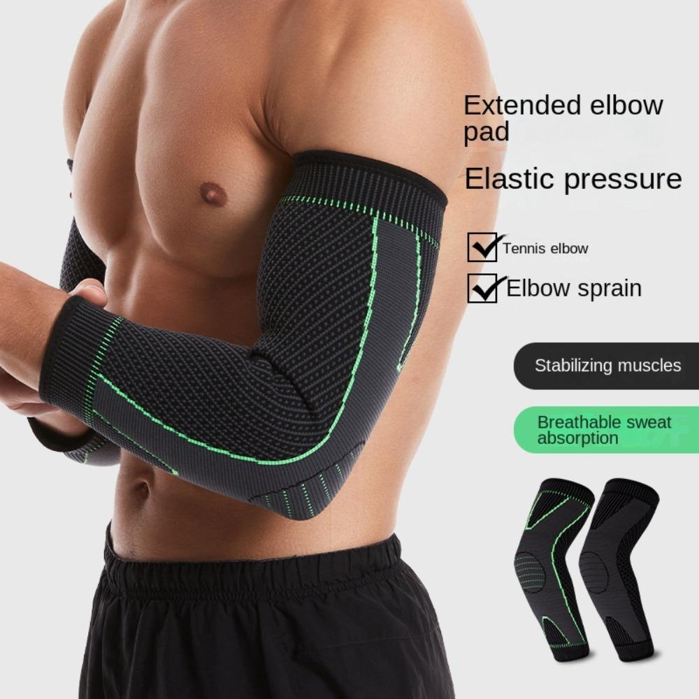 

Nylon Elbow Support Elastic Elbow Brace New Arm Sleeve Unisex L зелений/чорний