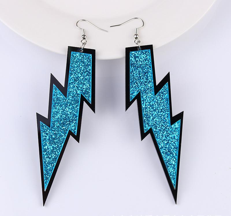 

Акриловые неоновые висячие серьги женские преувеличенные ретро флуоресцентные зеленые молнии эффектные длинные серьги барные вечерние украшения