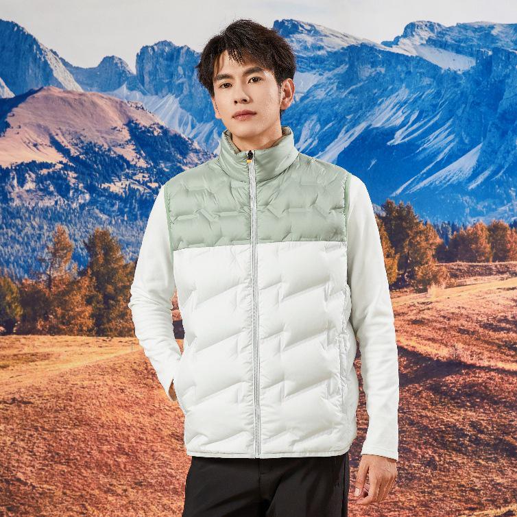 Unisex Color-Block Down Vest: Lightweight, Warm, Windproof Winter Jacket with Stand Collar
