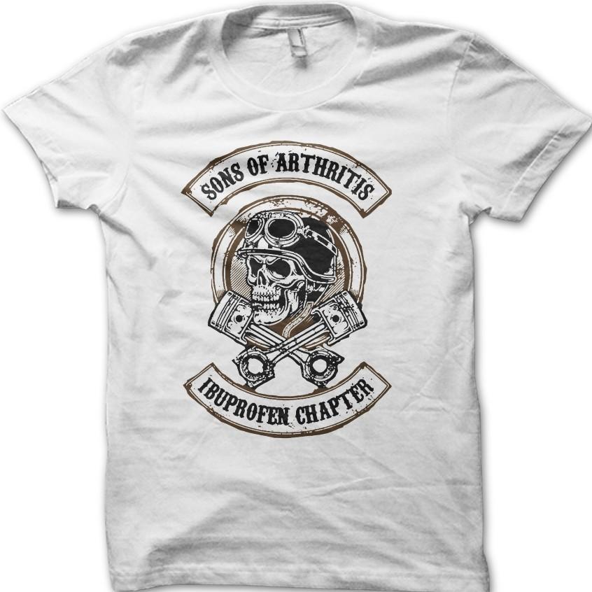 Sons Of Arthritis Ibuprofen Chapter Motorcycle Classic Vintage Biker TShirt 6118 S разноцветный