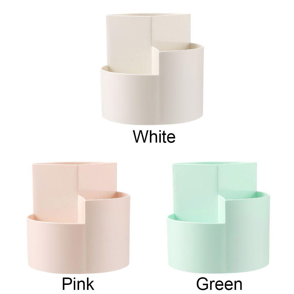 Rotate Plastic Anti-deformed Pen Holder Office Stationery Box 3 Grids Storage Holder Pencil Storage Box