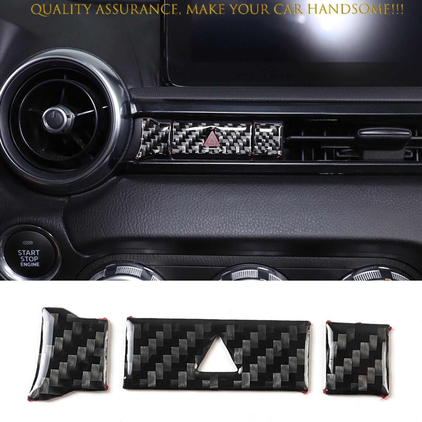 For Mazda MX-5 Miata 2016-2024 Real Carbon Fiber Emergency Light Switch Panel