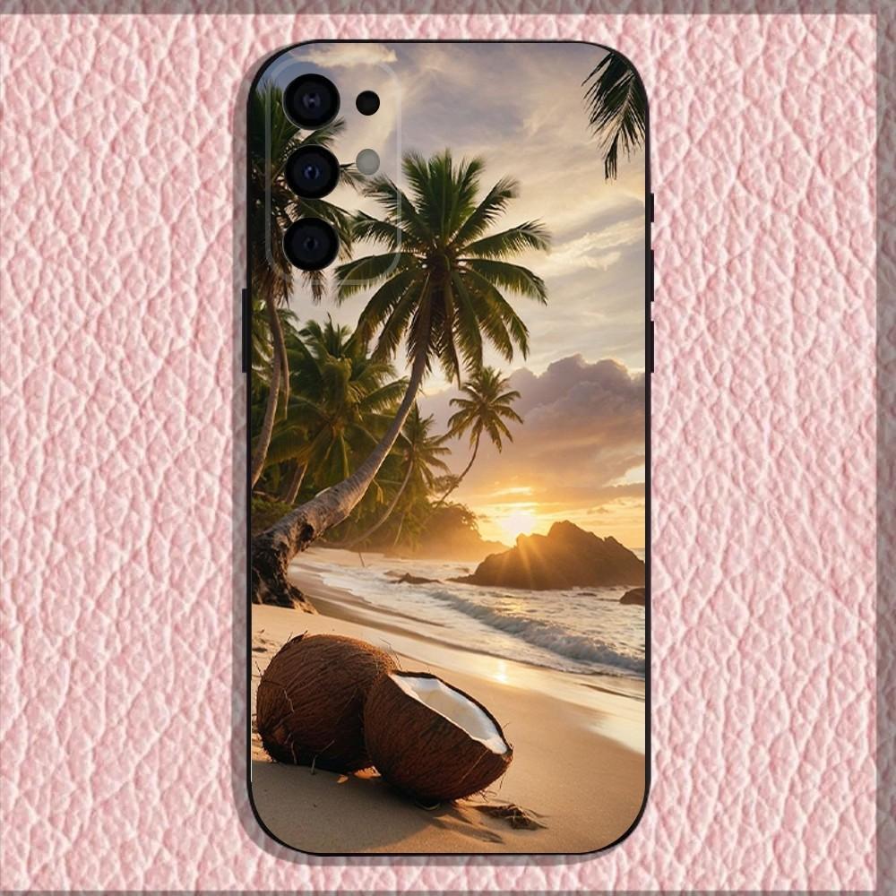 Coconut Palm Tree  Phone Case For Samsung S25,S24,S21,S22,S23,S30,Ultra,S20,Plus,Fe,Lite,Note,10,9,5G Black Cover