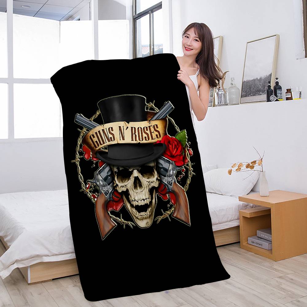 Rock Music Band G-Guns N Roses Microfiber Blanket Quick Drying Beach Towels Oversized Printing Absorbent Pool Towel Blanket