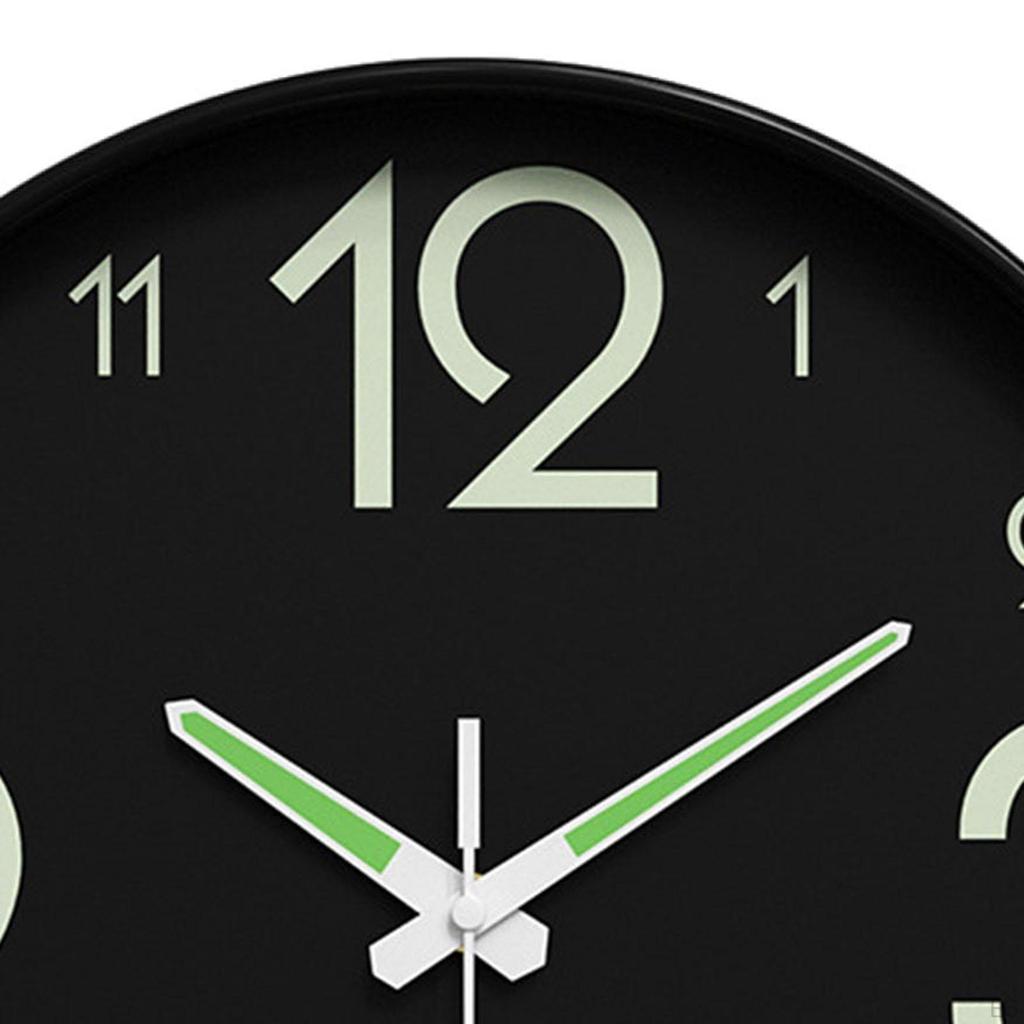 Contemporary Round Hanging Clock with Night Light Display Material And Lightweight for Bedroom