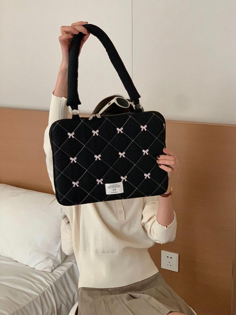INS Bow Knot Notebook Shoulder Bag: Versatile Sweet Design for MacBook 13.3-Inch