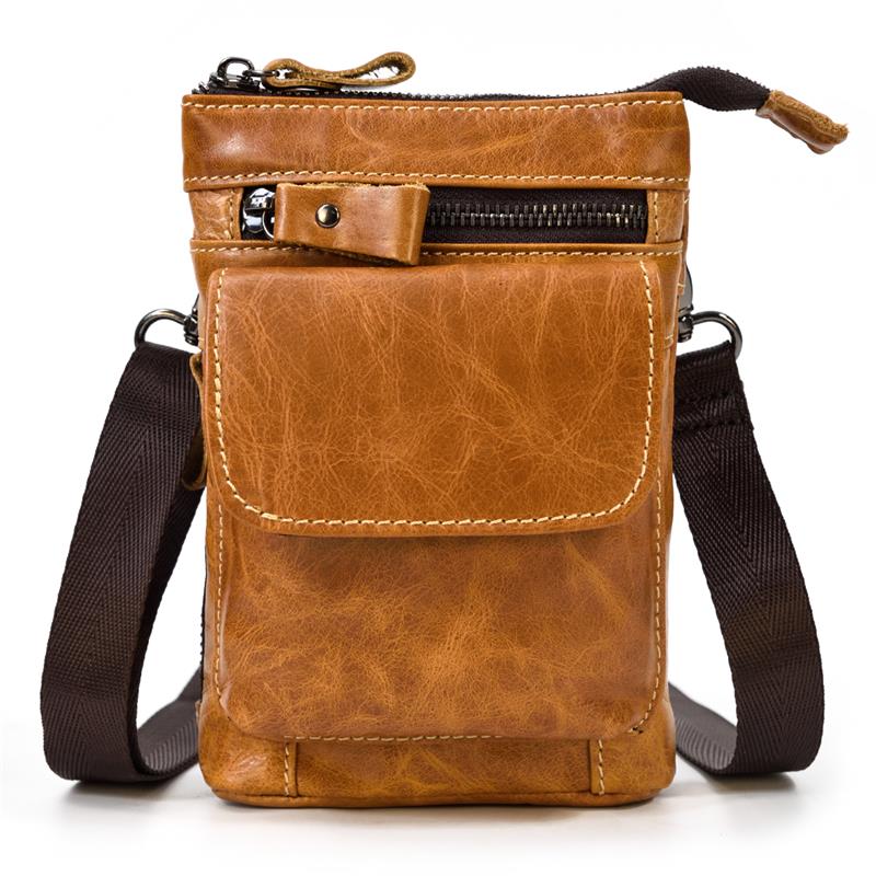 Retro Men s HiP Bum Waist Bags Clip Buckle Belt Waist Packs Zip Small Mini Fanny Pack Genuine Leather Cowhide Man Belt Pouch