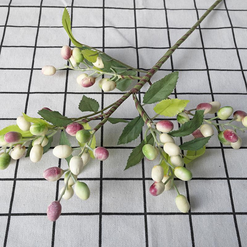 Simulated Olive Fruit Berry Bean Branch Christmas Wedding Home Lobby Decoration Living Room Vase Flower Table Top Arrangement