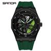 Sanda Men's Waterproof Alloy Car Wheel Design Silicone Wristwatch