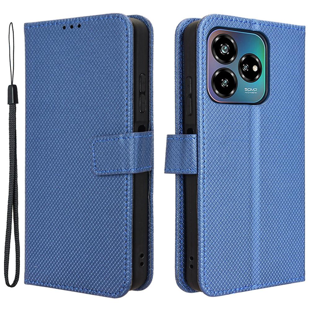 For ZTE Axon 60 Lite/Blade V60 Vita Phone Case PU Leather Diamond Texture Shockproof Cover