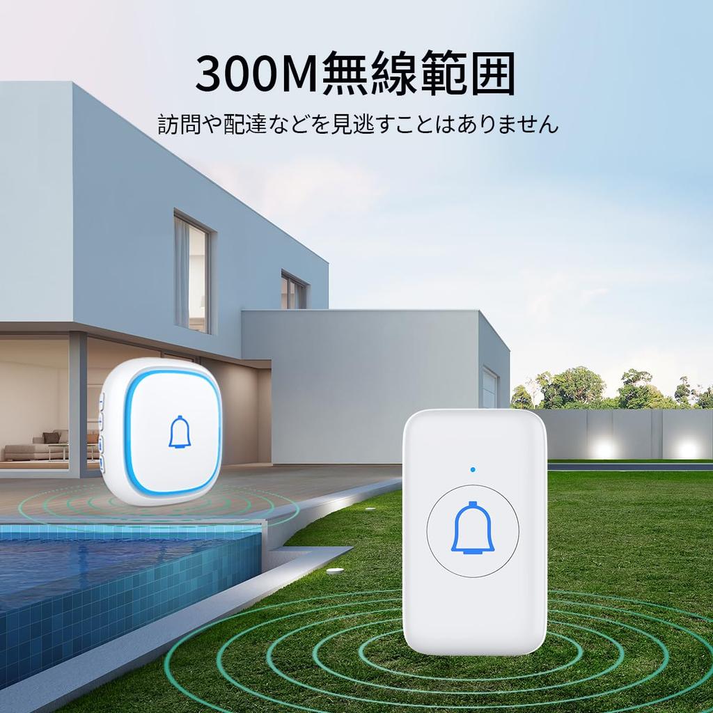 SleeZOO Wireless IP66 Waterproof and Transmitter and Wireless No Installation Light Loud Can Be Heard 300M Wireless Sound and Light Memory Blue 7