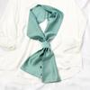 Long Women Neck Scarf Plain Headband Silk Satin Hair Scarf Female 15x140cm Fashion Skinny Bag Scarves For Ladies Beige Pink