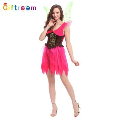 Masquerade Adult Costume Fairy Elf Rose Flower Fairy Pretty Dress