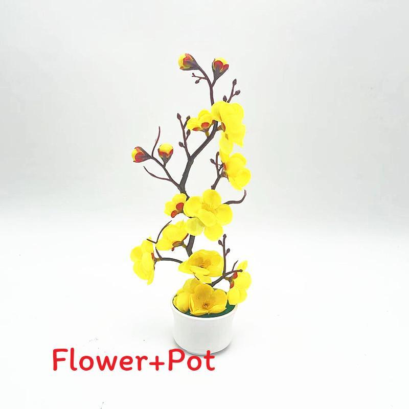 Faux Plum Blossom Miniature Bonsai Pot For Indoor Photography And Home Decoration