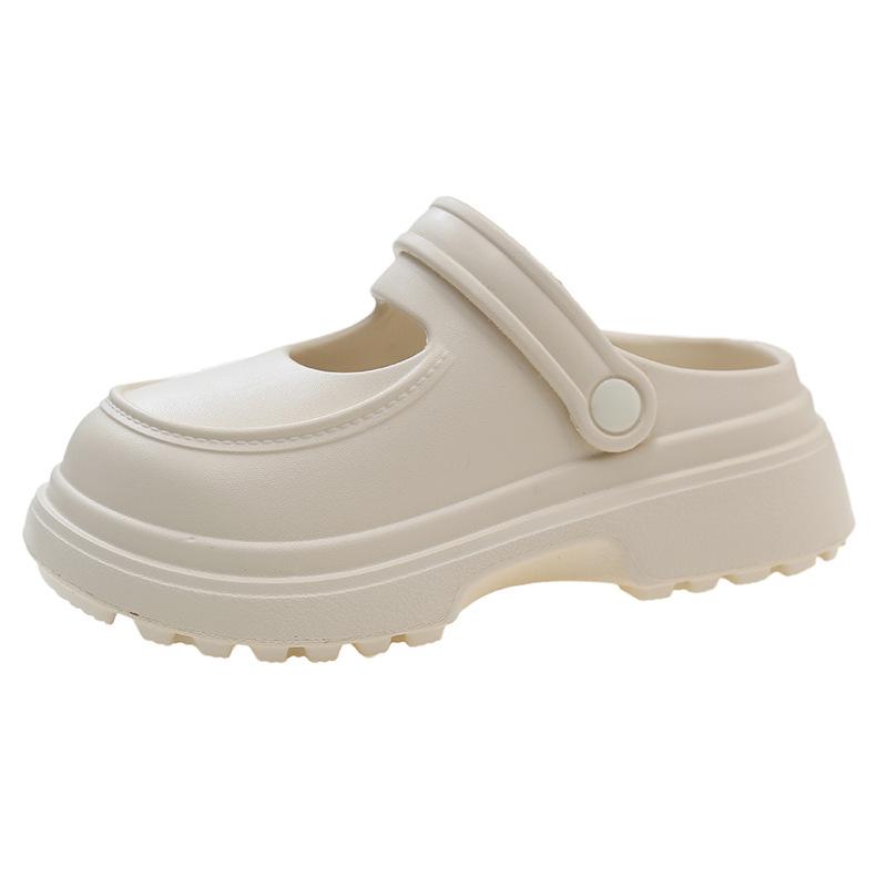 

Baotou half slippers women s summer 2025 new hole shoes women s non-slip thick-soled summer wear women s cool slippers 35 белый