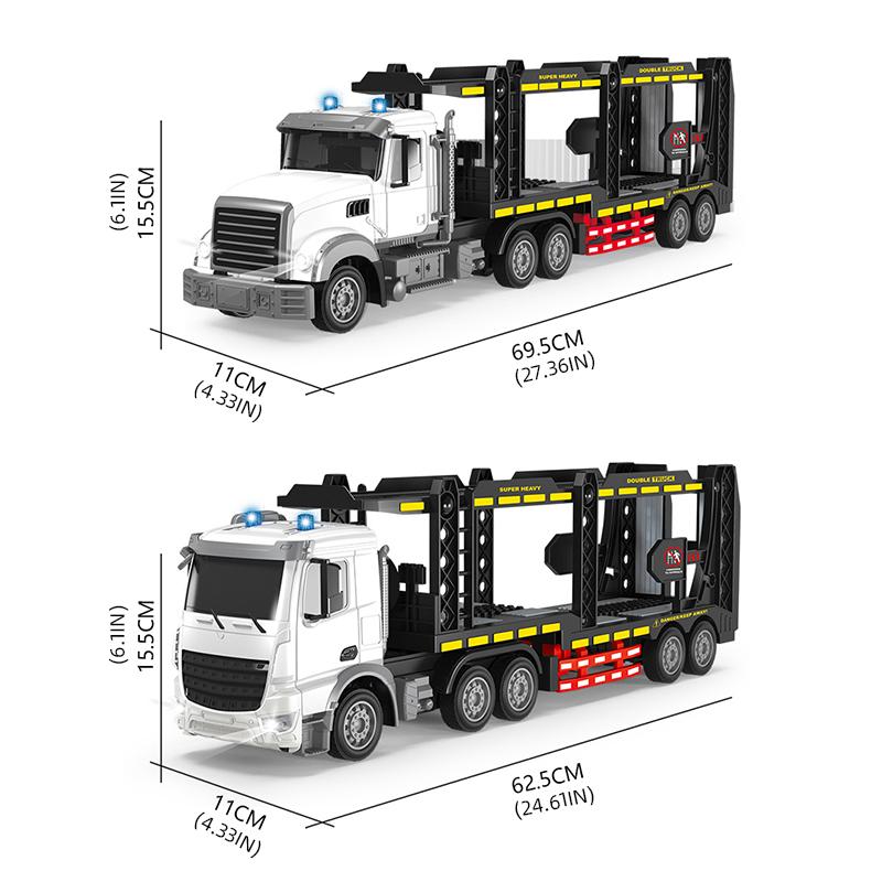 6CH/9CH Remote Control Truck Toy 2.4GHz RC Freight Trailer with LED Lights Hauler Truck Model for Children's Toys Gift