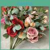 Artificial Rose Bouquet Wedding Photography Prop With Long Stems For Event Decor