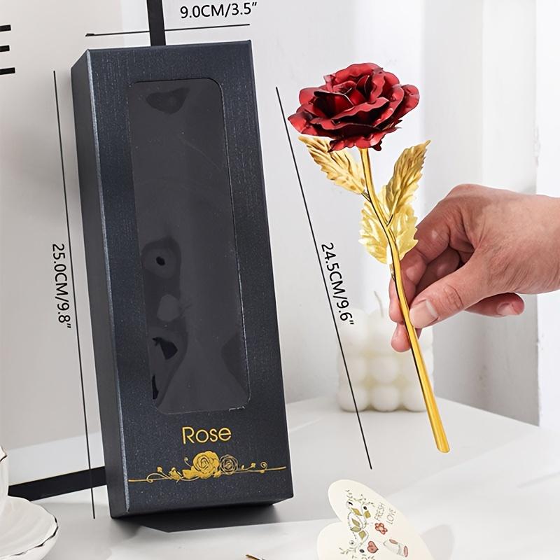 1pc Eternal Golden Rose Gift Box, Valentine's Anniversary Birthday Present for Wife, Forever Flower, Luxury Decor, Keepsake