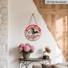 2D Flat, 1pc Aluminum Sign Decor, Retro "Be Careful with Sausage Dogs" Sign, 7.87in Decorative Wall Art Plaque with Red Border, Playful Sausage Dog