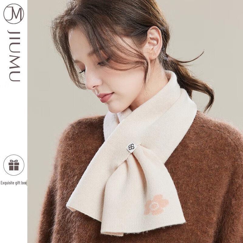 JIUMU Women's Warm Knitted Cross Scarf WY125