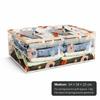 PEVA Transparent Zipper Storage Bag For Quilts, Blankets And Clothes, Cartoon Print Organizer For Bedroom Wardrobe And Closet, Three Sizes